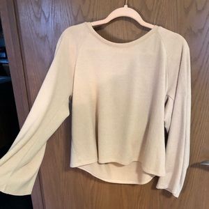 Light pink bell sleeve sweater